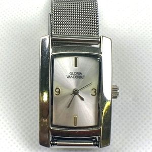 Gloria Vanderbilt Mesh Silver Women's Quartz Watch ⌚ - Excellent Condition